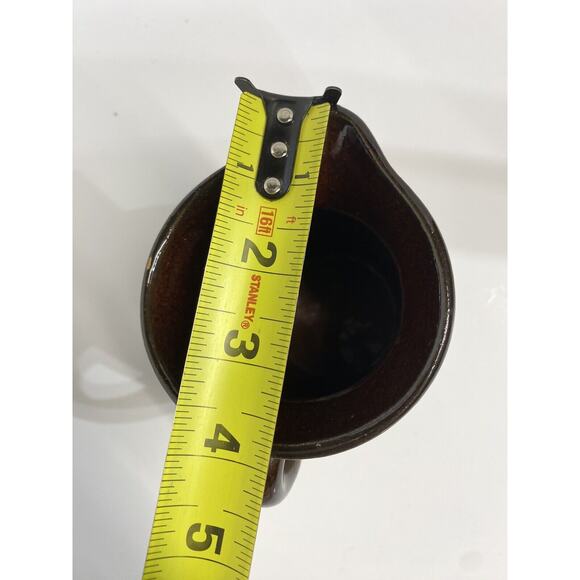 Vintage RRP CO. Roseville Ohio USA Stoneware Pottery Mini Pitcher Two Tone Brown - Picture 8 of 10